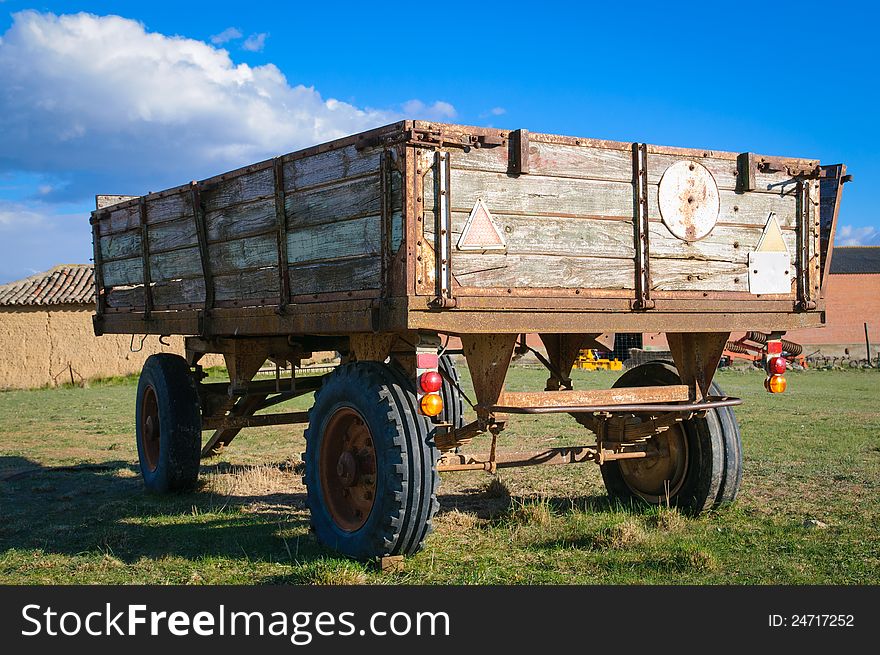 Rusty wooden trailer