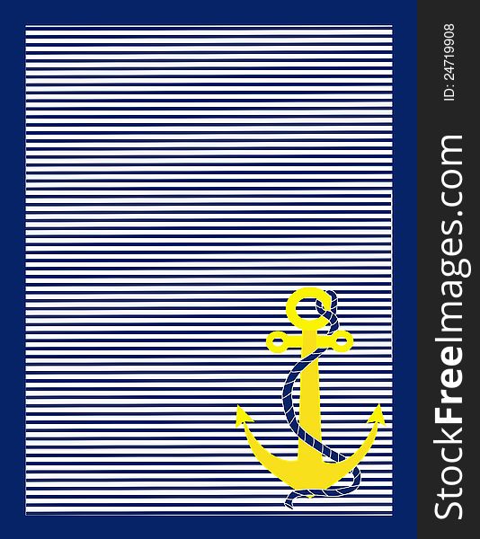 Blue Stripes and Gold Anchor