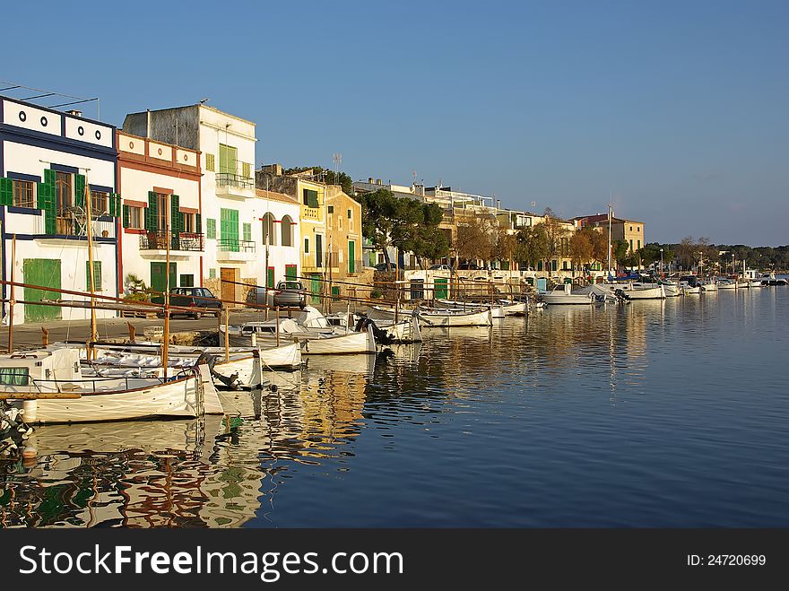 Picturesque fishermen village in Porto Colom (Majorca - Balearic Islands - Spain). Picturesque fishermen village in Porto Colom (Majorca - Balearic Islands - Spain)