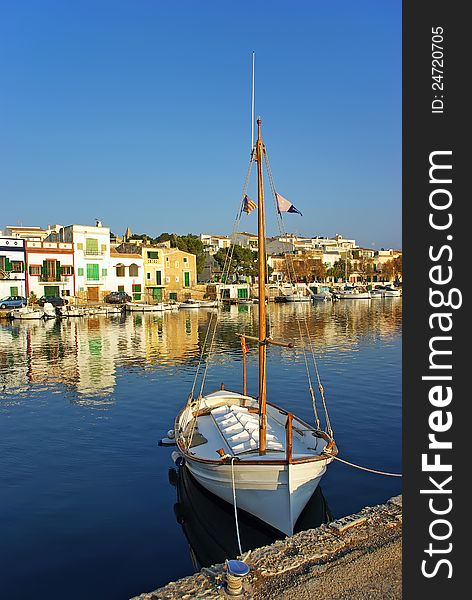 Picturesque fishermen village in Porto Colom (Majorca - Balearic Islands - Spain)