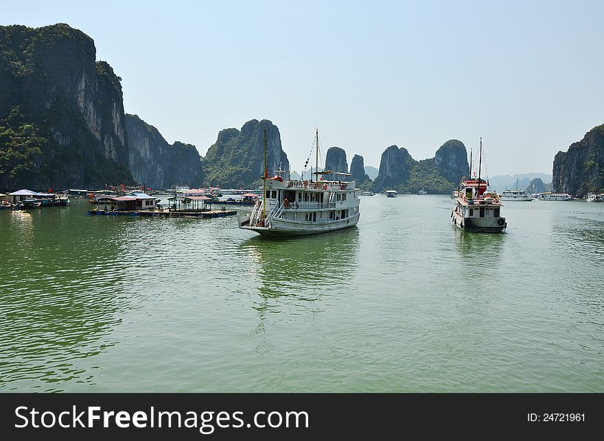 Ha Long Bay in Vietnam. Travel with the island.