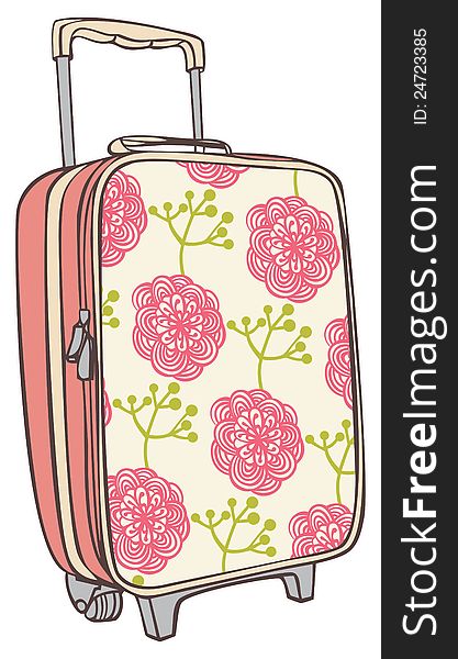 Suitcases for traveling with a flower pattern. Suitcases for traveling with a flower pattern
