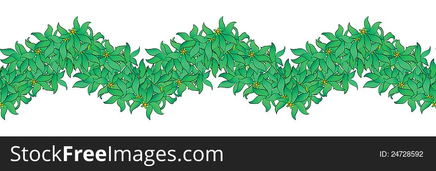 Green Leaves, Seamless Border