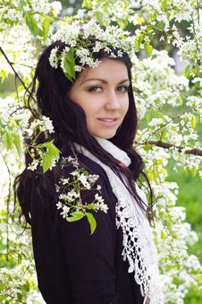 Girl With Spring Flowers Stock Image Girl With Spring Flowers Stock Image