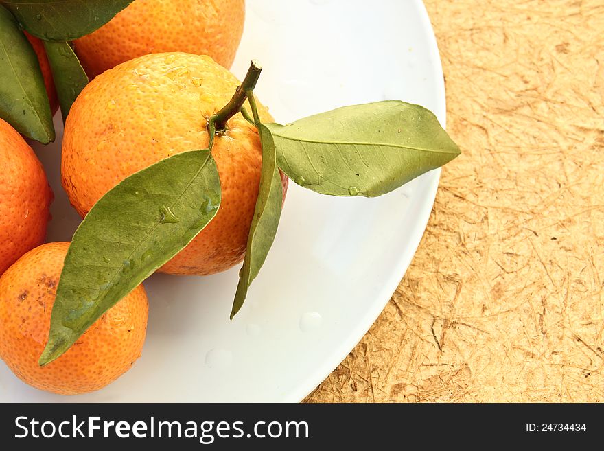 Orange fruit on dishware for good healthy