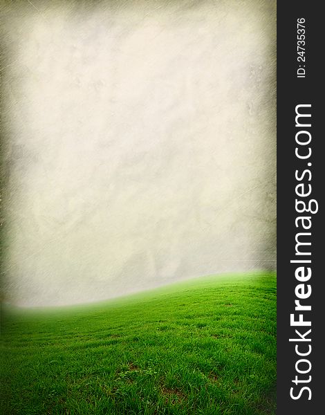 Background paper texture and grass