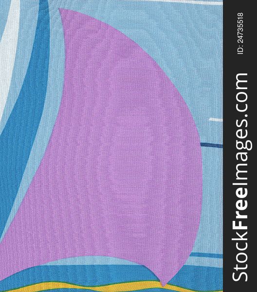 Scan of a textile with spinnaker , ocean and sky for background. Scan of a textile with spinnaker , ocean and sky for background.