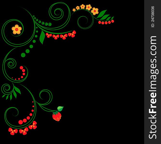 Traditional russian Hohloma style pattern. Vector illustration.