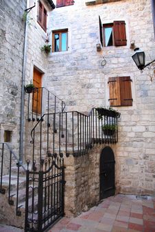 Backstreet In Old Town Of Kotor, Montenegro Royalty Free Stock Photo Backstreet In Old Town Of Kotor, Montenegro Royalty Free Stock Photo