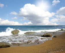 Blue Sea Waves And Clouds Stock Images Blue Sea Waves And Clouds Stock Images