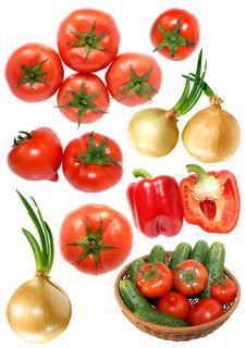 Fresh Vegetables Isolated On White Royalty Free Stock Photos Fresh Vegetables Isolated On White Royalty Free Stock Photos
