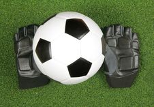 Soccer Ball On Grass Stock Photos