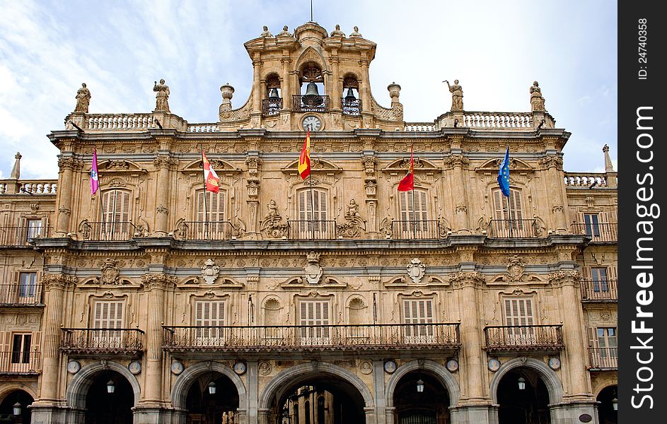 Facade of city hall in Salamanca