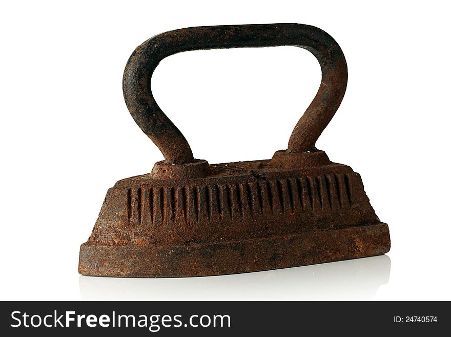 Old rusty iron on a white background. Old rusty iron on a white background.