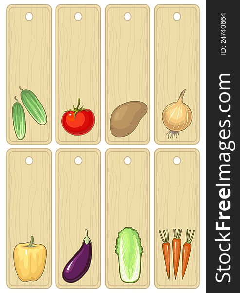 Vegetable banners , vector illustration without gradient