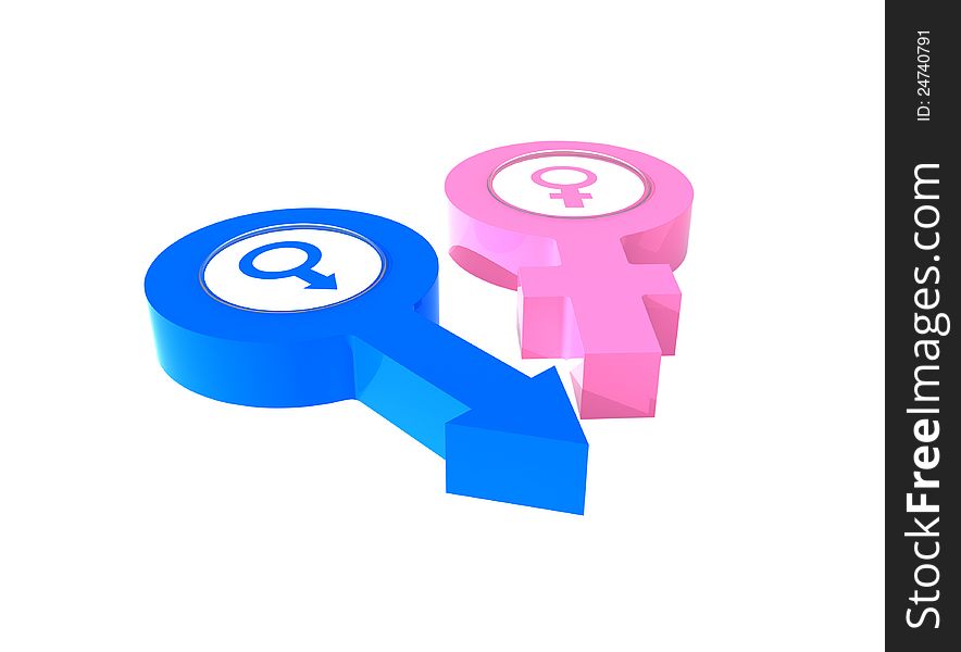 3D render of sex symbol on white background