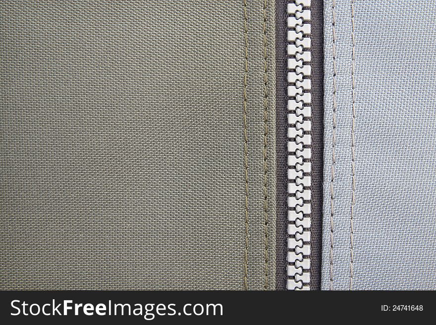 Texture of fabric with zipper