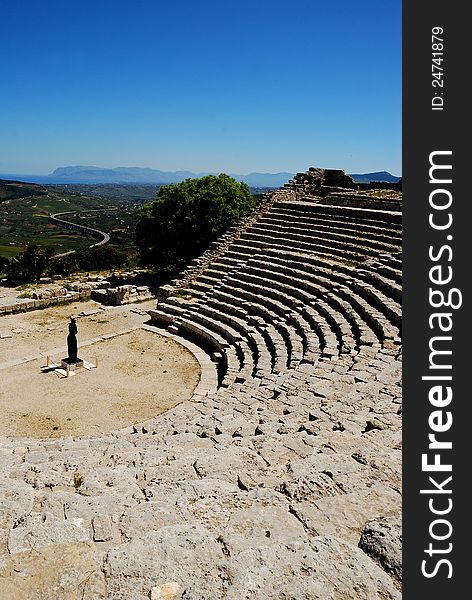 Segesta's theater is situated on a hill that is about 100 m higher than the temple;is situated on a hill that is about 100 m higher than the temple;. Segesta's theater is situated on a hill that is about 100 m higher than the temple;is situated on a hill that is about 100 m higher than the temple;