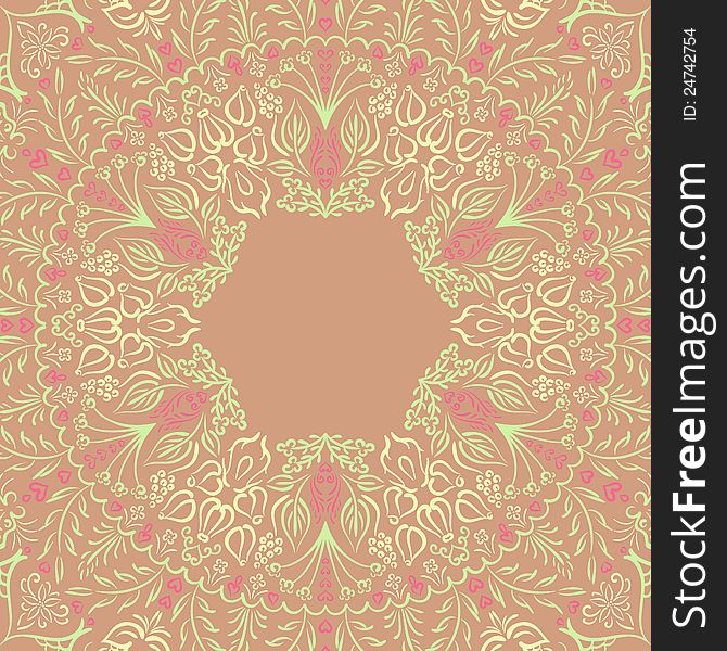 Vector vintage ornamental background with place for text. Vector vintage ornamental background with place for text.