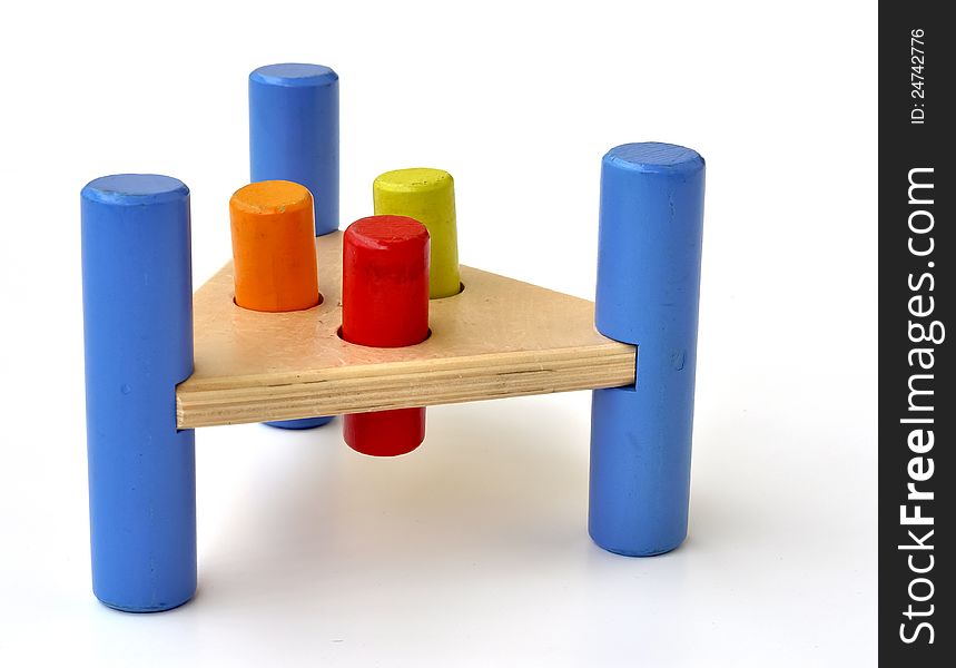 A coloured wooden toy for young children