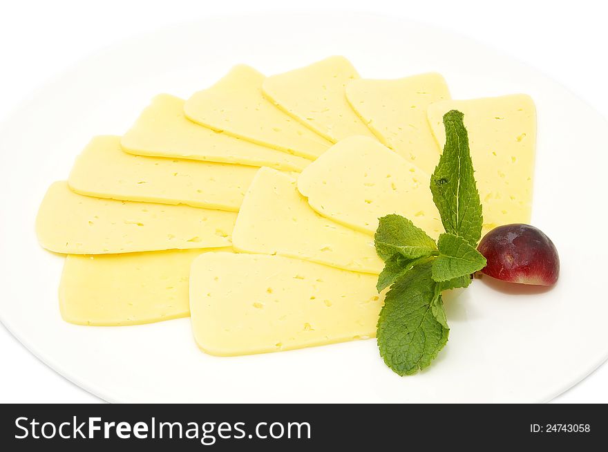 Cheese On A White Background