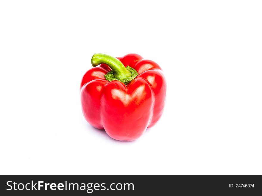 Red bell pepper. Health food.Fresh vegetables. Peppers on a white background.