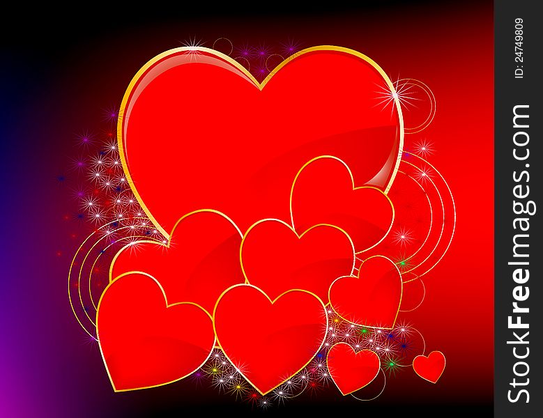Beautiful Red Heart Abstract Background