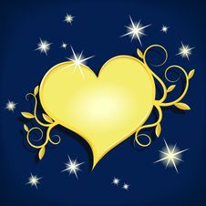 Golden Heart Stock Image Golden Heart Stock Image