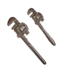 Two Old Pipe Wrenches Isolated Royalty Free Stock Photography