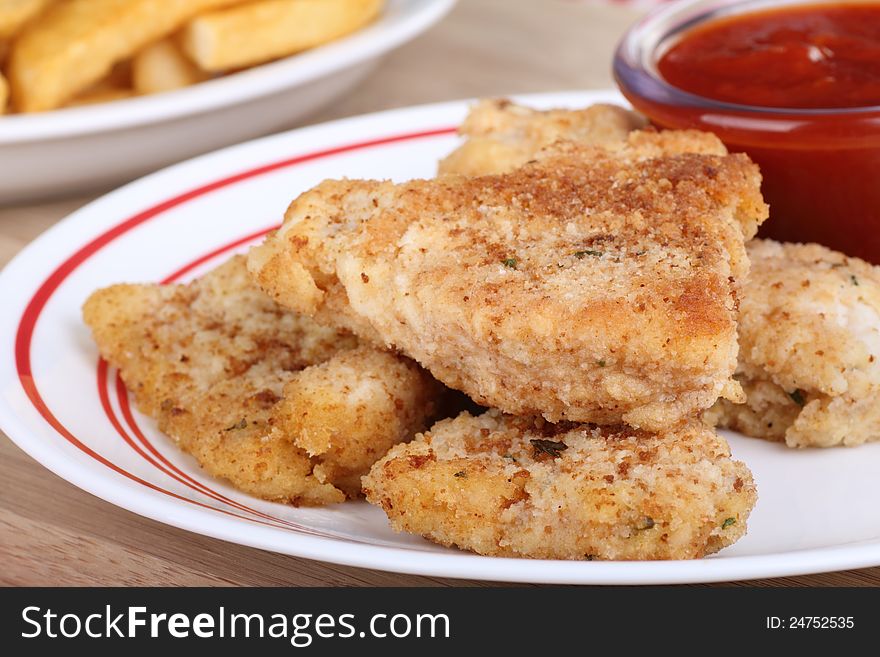 Fish meal with sauce on a plate