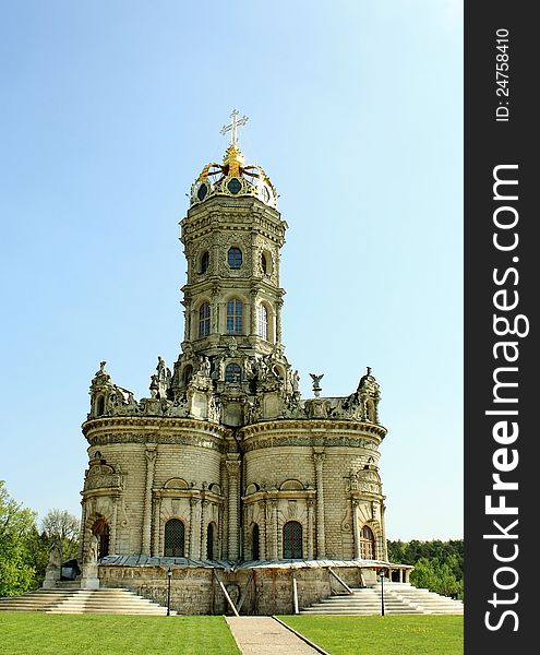 Temple built in the seventeenth century located in manor Dubrovitsy near Moscow. Temple built in the seventeenth century located in manor Dubrovitsy near Moscow