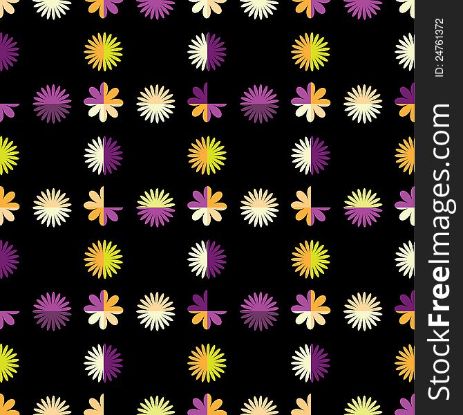 Abstract seamless pattern with multicolored floral shapes. Abstract seamless pattern with multicolored floral shapes