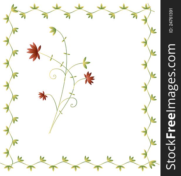 Decorative floral frame for invitation card. Decorative floral frame for invitation card