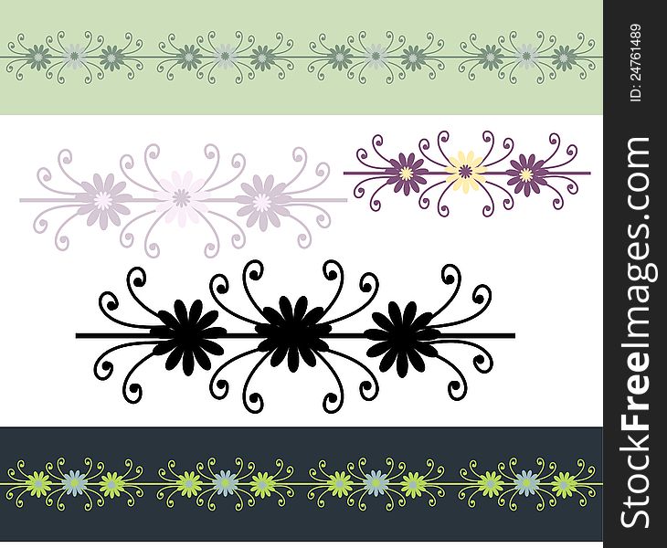 Set of abstract retro ornamental borders