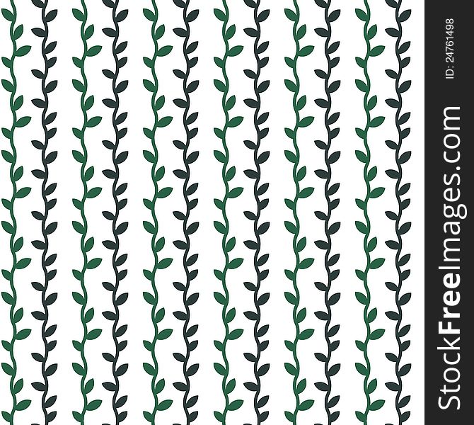 Seamless wavy stems with leaves pattern. Seamless wavy stems with leaves pattern