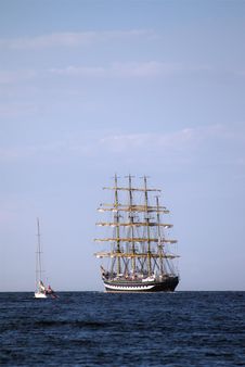 Sailing Ships &x28;worldwide Parade In Rostock&x29; Stock Photo