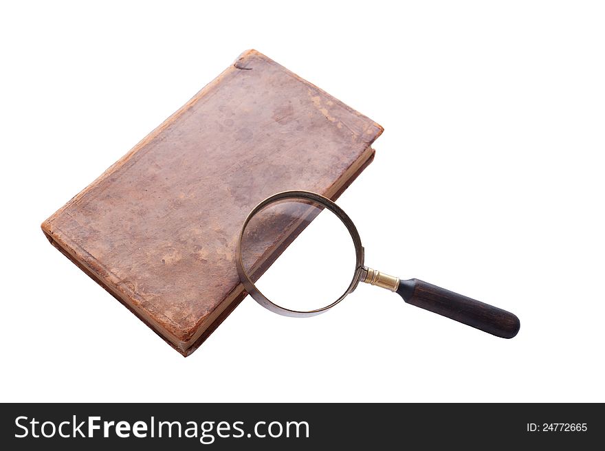 Antique Book And  Magnifier