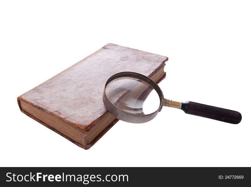 Antique Book And  Magnifier
