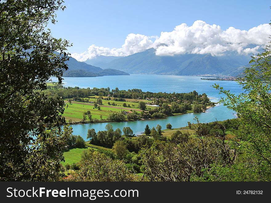 The upper lake of Como, on the border with the Valtellina. The upper lake of Como, on the border with the Valtellina