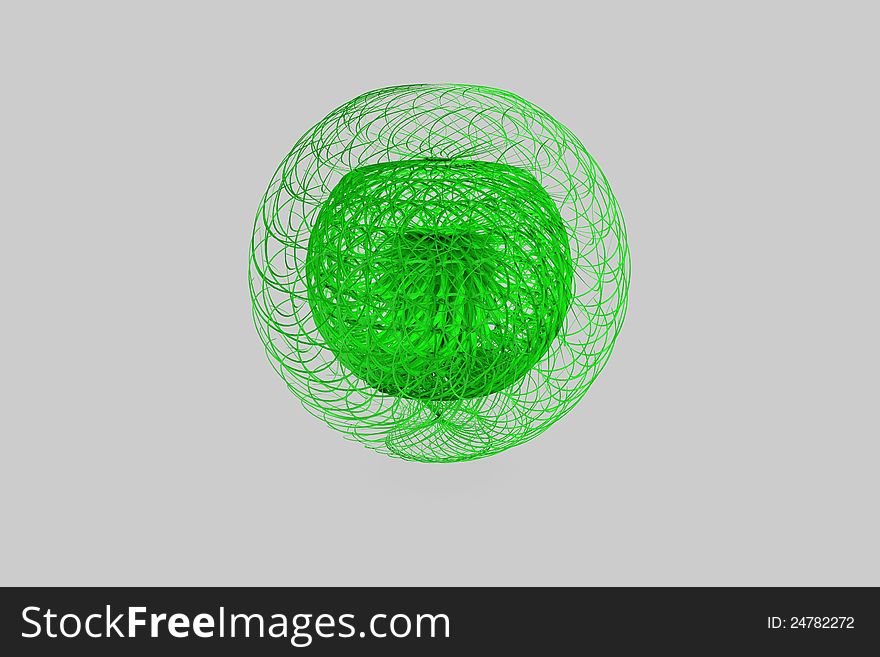 Green shining abstract circle on white background. Green shining abstract circle on white background