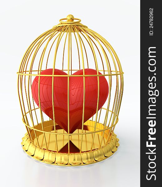 Heart in golden cage