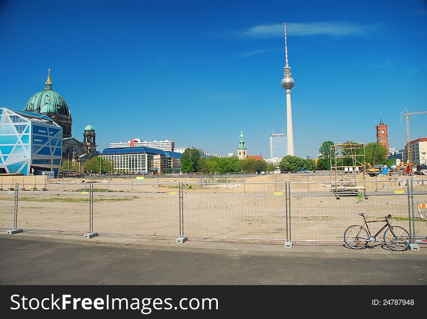 Construction site in the center of Berlin, Germany. Urban development project. Construction site in the center of Berlin, Germany. Urban development project.