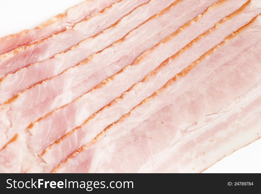 Raw  fresh bacon food background. Raw  fresh bacon food background