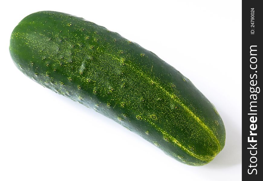 A close up shot of cucumber isolated on the white background