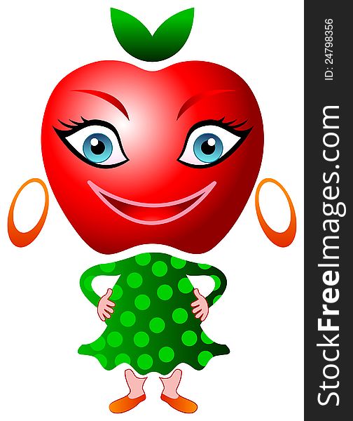 Apple smile isolated illustrated cartoon image