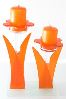 Couple Of A Candle-holders Royalty Free Stock Photography