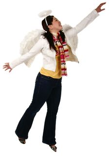 Asian Girl With Angel Wing Fly Stock Photography Asian Girl With Angel Wing Fly Stock Photography