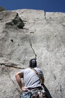 Rock Climber Getting Started Stock Photos Rock Climber Getting Started Stock Photos