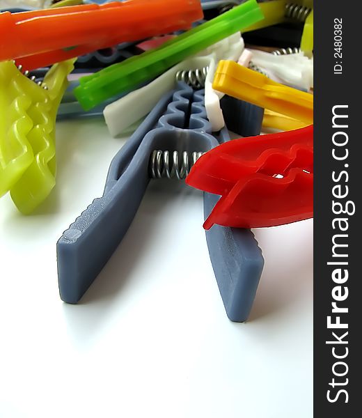 Colorful clothespins makes laundry joyful. Colorful clothespins makes laundry joyful
