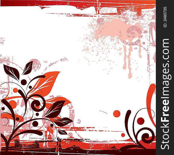 Floral Background Design in reds.